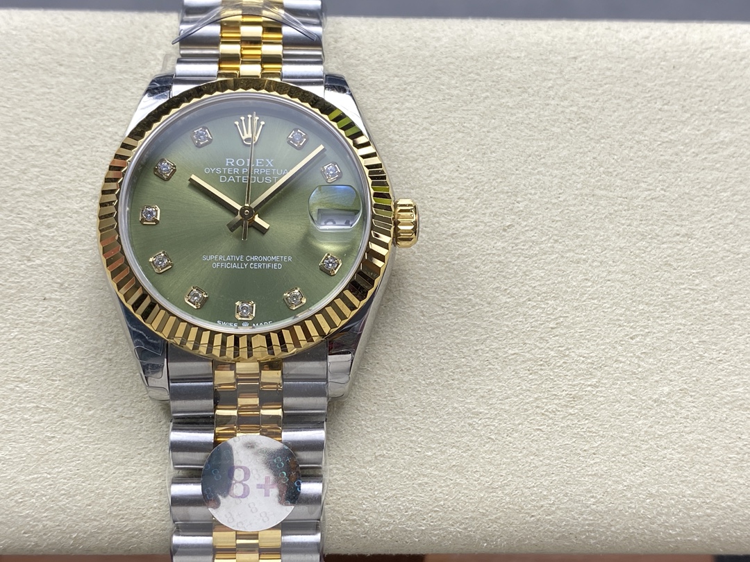 Rolex Datejust 31mm Stainless Steel and Yellow Gold 278273 0003 Green Jubilee